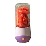 Qiaohome Exprimidor de frutas portátil de 500 ml, Juguera Eléctrica de Frutas, Recargable por USB, Mezcladores de Viaje, Color Morado