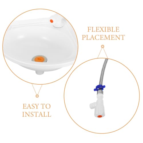 Lavabo de esquina pequeño EXCEART de acero inoxidable triangular para baño 4