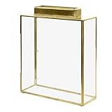Koyal Wholesale Glass Wedding Card Gift Box Holder, Reception Drop Box (Gold, 15.5 x 13.5 x 4)