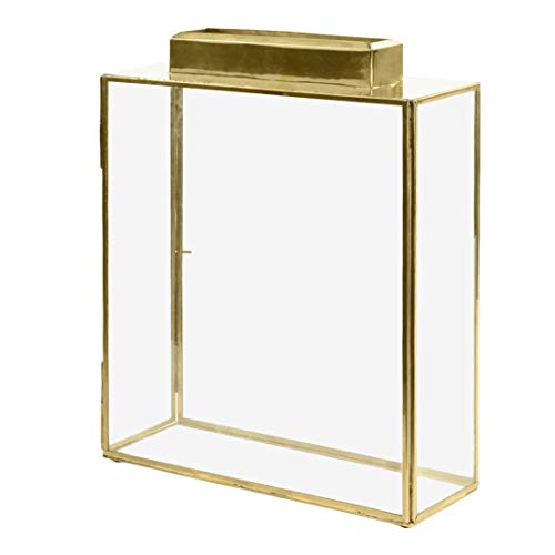 Koyal Wholesale Glass Wedding Card Gift Box Holder, Reception Drop Box (Gold, 15.5 x 13.5 x 4)
