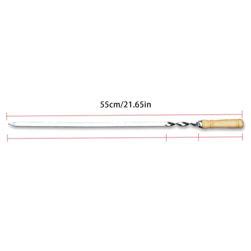 Pinchos para barbacoa planos que evitan el giro de la comida, acero inoxidable, 6 uds 6
