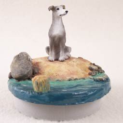 Gray Greyhound Candle Topper Tiny One 