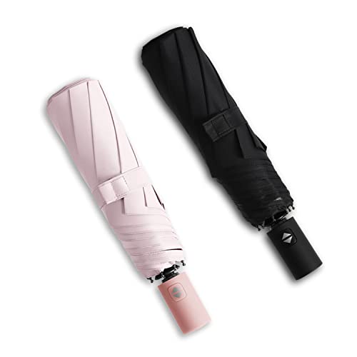 Image of BAODINI Small UV Protection Travel Umbrella Compact for Rain and Sun UPF 50+ Windproof Portable 42 inch Umbrella for Women and Men