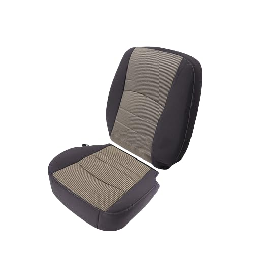 Lskioer Funda de asiento de tela para parte delantera del lado del chofer, color gris/negro para Dodge Ram 1500 2500 SLT 2009-2012