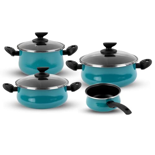 Miniatura 4 de Magefesa Country Batería De Acero Esmaltado, Apta Para Todo Tipo De Cocinas, Incluida Inducción, Verde Agua, 24 Cm