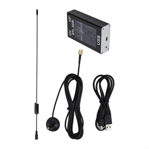 RTL-SDR 100 KHz 1,7 GHz Récepteur USB Tuner avec RTL2832U+R820T2, boîtier en aluminium, prend en charge les ondes courtes, VHF/UHF, AM, NFM, FM, SSB, CW avec câble...