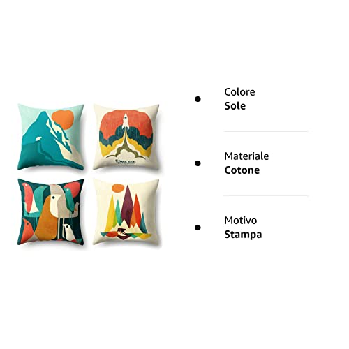 J-MOOSE 4 Pack Sunrise Printed Federa per divani