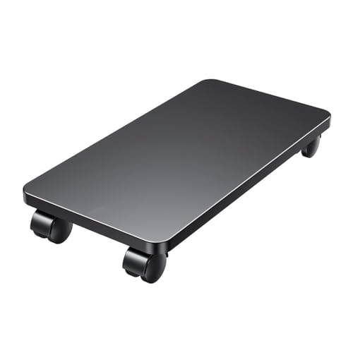 Soporte móvil para CPU, soporte de torre PC con ruedas bloqueables, soporte de acero para PC bajo escritorio miniatura 1