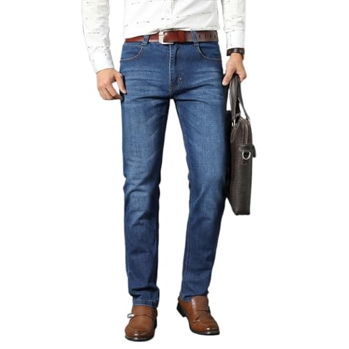 Thin Spring/Summer Men's Jeans Solid Color Pocket Zipper Jeans - Main Image