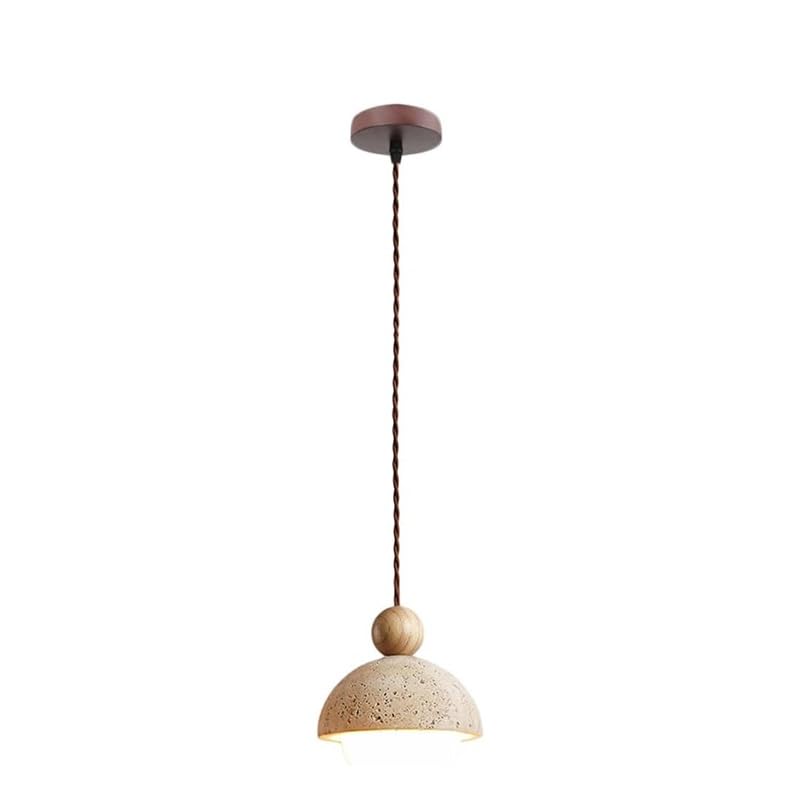 Suspension nordique en pierre et bois pour illuminer votre salon chaleureux