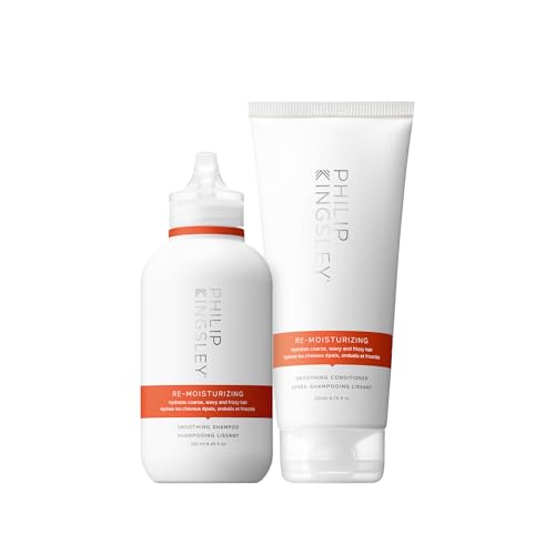 Philip Kingsley | Set de champú y acondicionador rehidratante | Dúo de hidratación para cabello rizado, encrespado, seco y ondulado | Hidrata y suaviza el cabello | 250ml y 200ml