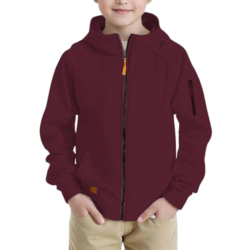 Boys Zip Up Hoodie,Soft Basic Long Sleeve Hooded Pullover Sweatshirt Jacket for Kids Clothes with Pocket4