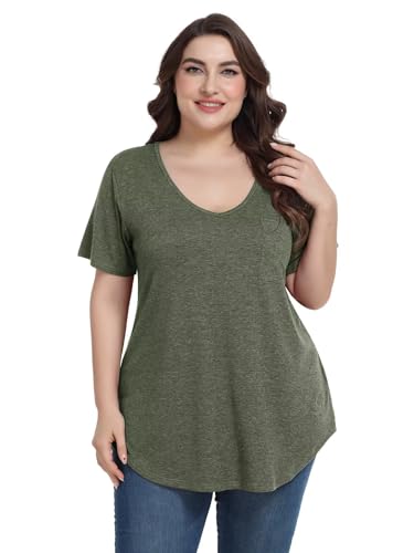 Image of BELAROI Women Plus Size Tops V-Neck Tunics Shirts