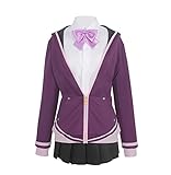 CLLMKL`COS Shinjo Akane Cosplay Costume School Hoodie Sweater Suit Set Uniform (Female:X-Small)