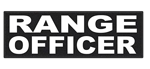TACTICAL IDENTIFICATION PATCHES Range Officer - 6x2 - White Lettering - Black Backing - Hook Fabric