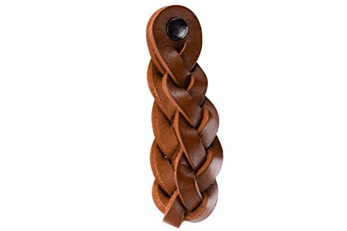 Brute Strength, Leather Handles for Furniture, Braided, Cognac, 2 pcs, 20 x 2,5 cm, Cabinet Handle - Image 4