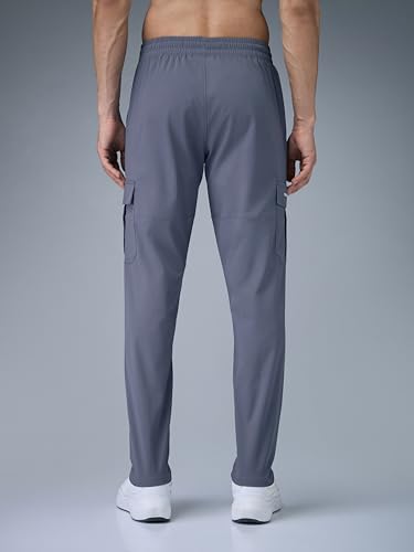 Image of TECHNOSPORT Men's Regular Fit Mid Rise Polyester Solid Cargos for Activewear, Regular Use and Quick Dry