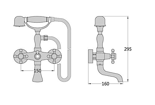 Ensemble robinet mitigeur douche mural rétro classique bain douche luxe