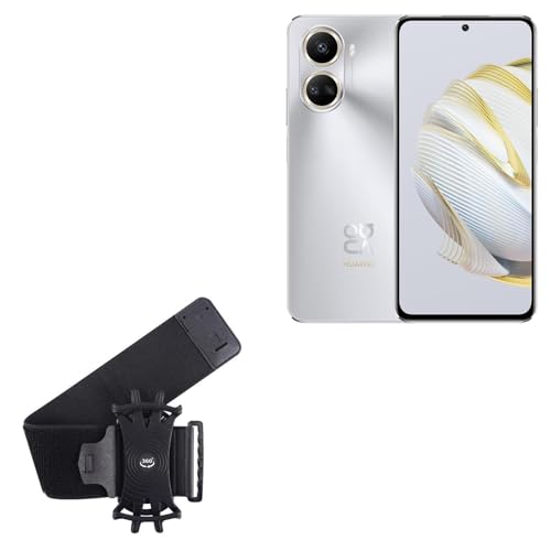 BoxWave Holster Compatible with Huawei Enjoy 60 - ActiveStretch Sport Armband, Adjustable Armband for Workout and Running - Jet Black