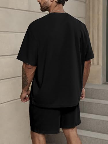 Image of Vogaan Men's T-Shirt and Shorts Set | Top & Shorts Night Suits Set | Night Wear for Men | Holiday Outfits for Men's