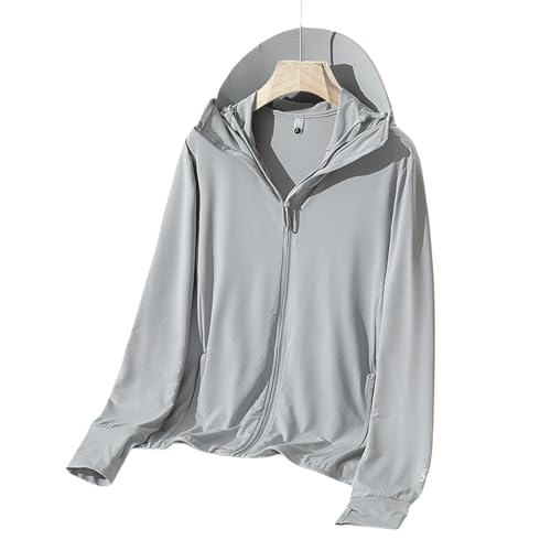 Chaqueta de protección solar unisex en seda de hielo con capucha para exterior