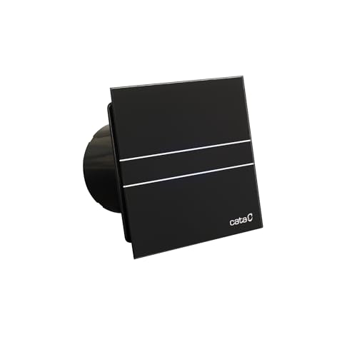 Cata, Extractor baño E-100 GT BK Extracción Perimetral Timer Nivel Sonoro 31 dB Potencia 8W Clase B Velocidad 2600 r.p.m Color Negro