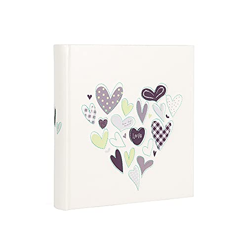 Hofmann | Album photo blanc | Tampon coeur avec pages vierges | Capacité 200 photos | Photos 11,4 x 15,2 cm