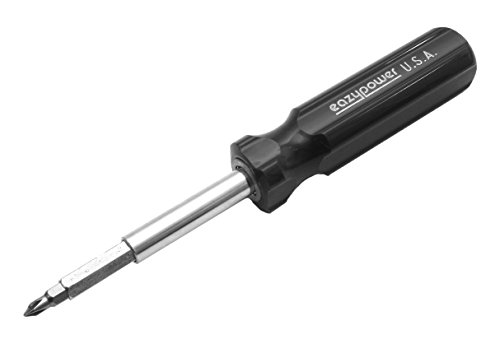 Image of Eazypower 81623 12-Pack Black 8-in-1 Molded Handle Screwdriver 4-5 /8-10 Slotted; #1 /#2 Phillips; T15 /T20 Tee*Star; 1 /4 and 5 /16-inch Nut Setters