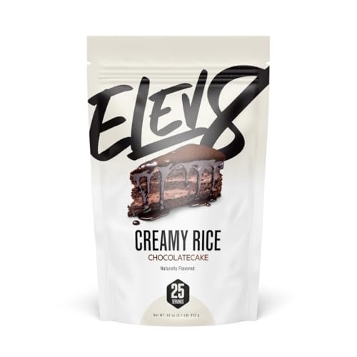 Elev8 Cream of Rice | Chocolate Cake | Hot Cereal | 25 Servings | Gluten-Free | Dairy Free | Vegan | Natural Rice Breakfast