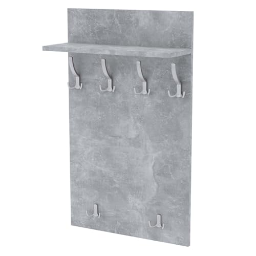 AKKE Maxi Appendiabiti Ingresso Moderno da Parete Muro Guardaroba 100cm x 60cm Calcestruzzo/Alluminio.