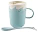 Two's Company 51278 Splish Splash Mug with Stirrer, Aqua