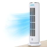 CLEESINK Small Desk Fan, 12 3/8' Portable USB Table Fan, 3 Settings, Quiet Personal Mini Cooling Tower Fan with Turbine Technology, for Bedroom Office Tabletop Home Nightstand
