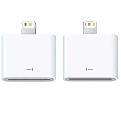 Hypercon 2 Pack 30-Pin to 8-Pin Charging Sync Adapter Converter for 5 5C 5S SE 6 6S 6 Plus 6S Plus 7 7 Plus 8 Plus X XR XS XS Max (No Audio Support)