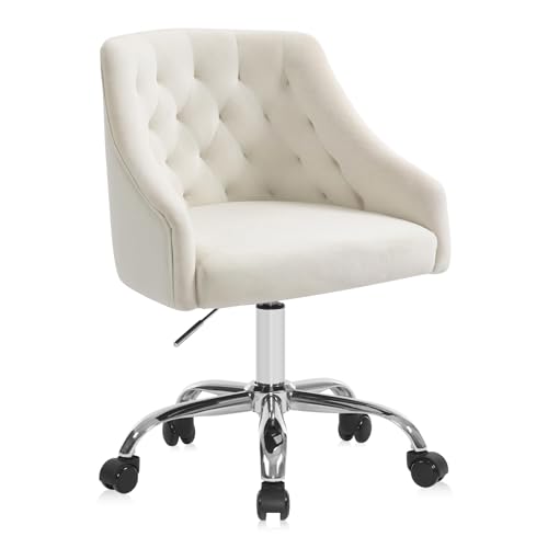 LOVSPATIO Home Office Chair, Velvet Swivel Adjustable Accent Vanity Chair