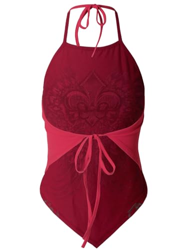 Image of Design by Olivia Women's Sexy Paisley Bandana Halter Top Y2K Crop Shirt