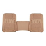 BDK Motor Trend WingRunner Heavy Duty Rubber Rear Floor Mat Liner, Trim-to-Fit Back Row Non-Slip All Weather Interior Protection Universal Fit Trucks Cars Sedans SUVs, Fits 2nd or 3rd Row - Beige