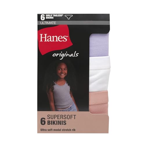Hanes Ultimate Girls' Supersoft Bikini Briefs & Hipsters4