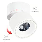 Budbuddy 12 W LED Reflektory sufitowe obrotowe obrotowe sufitowe białe oświetlenie punktowe Nowoczesne wewnętrzne do przedpokoju, salonu, sklepu biurowego i nie tylko