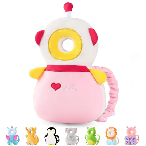 Image of JunNeng Baby Head Protector Backpack, Toddler Walking Fall Head Protection, Robot Pink