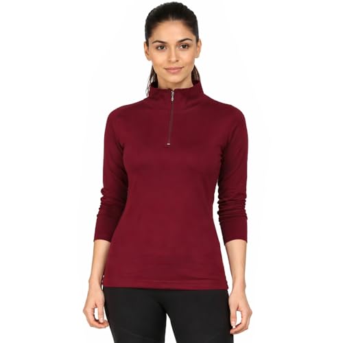 Women's Cotton Regular Fit Tshirt Full Sleeve Zipper