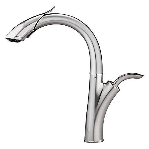 Grifo de cocina extraíble negro monomando giratorio 360 grados para agua fría y caliente