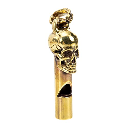 Silbato con diseño creativo en forma de calavera cobre miniatura 1