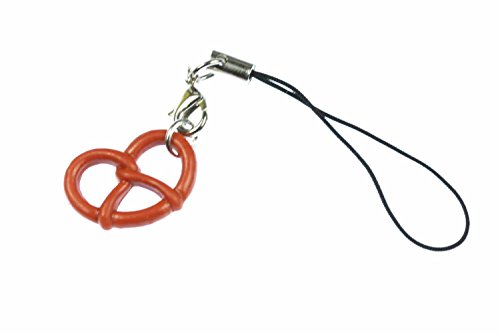 Miniblings Pretzel Mobile Cell Phone Charm Pendant Wiesn Oktoberfest Brown Jewelry