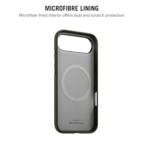 Image of DailyObjects Leatherite Case for iPhone Air Compatible with MagSafe Wireless Charging | Olive-Green Hybrid Magnetic Back Cover