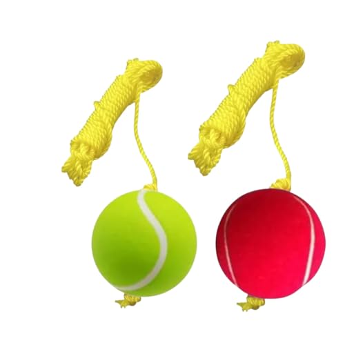 Image of Red & Green Cricket Tennis Hanging Practice Ball (Pack of 2)