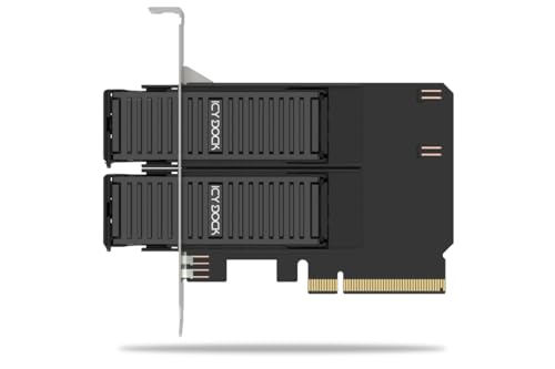 Tarjeta adaptadora de SSD NVMe M.2 doble a PCIe 4.0 x8 ICY DOCK MB312M4P-B