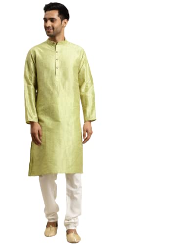 Image of SOJANYA Men's Jacquard Silk Long Kurta - Diwali Celebration Ethnic Wear for Men
