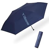 [ミズノ] 日傘 折りたたみ傘 晴雨兼用 大きいサイズ 6本骨 親骨60cm ビッグロゴ 52431 ネイビーブルー