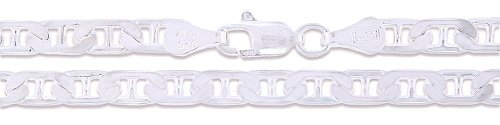 CHOOSE YOUR WIDTH Sterling Silver Flat Mariner Chain Solid 925 Italy Link Women's Men's Necklace2