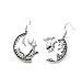 OGJFLT Adesivo per Auto Cane A Bordo 2Pcs Orecchini per Donne Ragazze Drop Ciondola Adolescenti Charm Regalo Festa Semplice Punk Cool Halloween Teschio Croce Horror Scheletro Pipistrello Morte